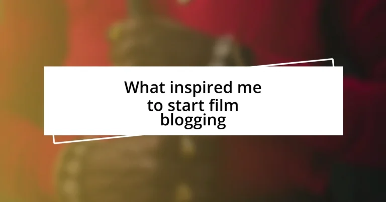 What inspired me to start film blogging