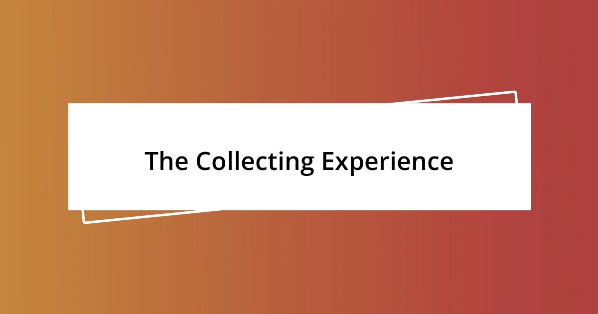 The Collecting Experience